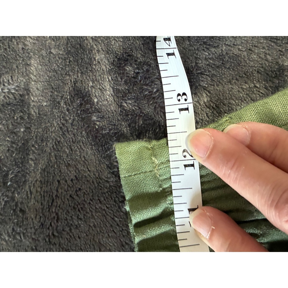 J.Crew Green Linen Blend Scalloped Hem Mini Skirt Smocked Waist Size 00 (H10) - Picture 5 of 9
